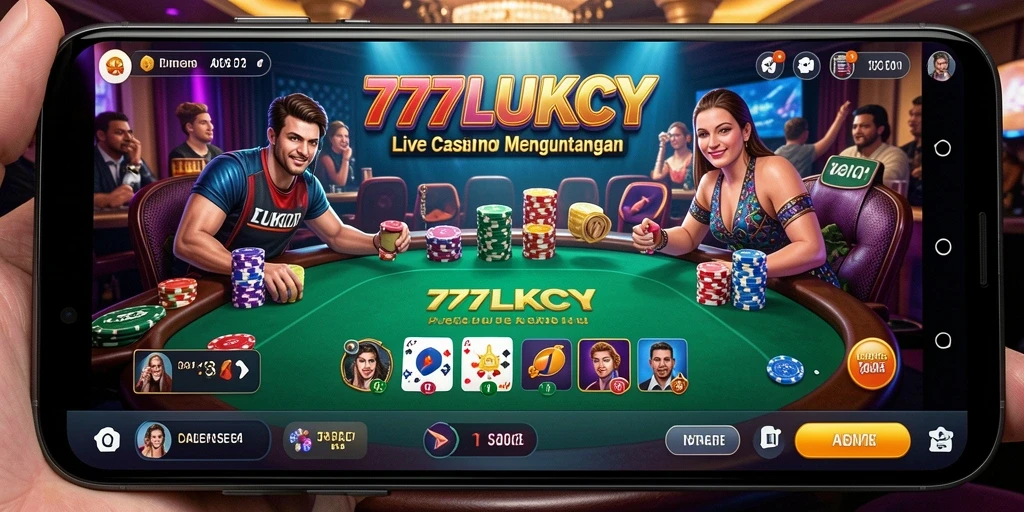 Tampilan menarik dari gameplay Live Casino di 777LUKCY.