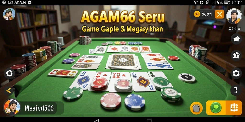 Tampilan gameplay seru AGAM66 dengan kartu Gaple.