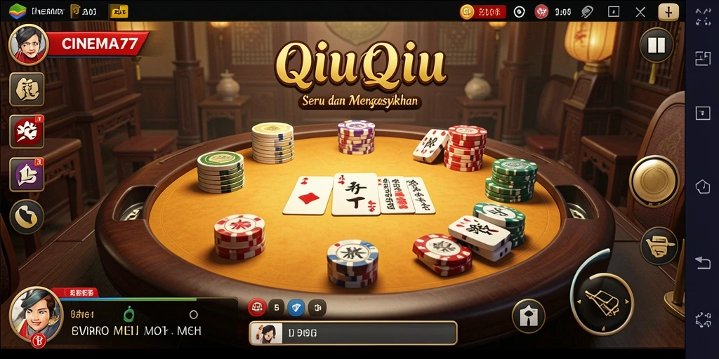 Tampilan menarik dari gameplay QiuQiu CINEMA77.