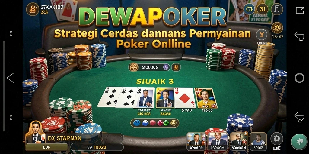Tampilan gameplay DEWAPOKER dengan strategi poker yang mendalam.