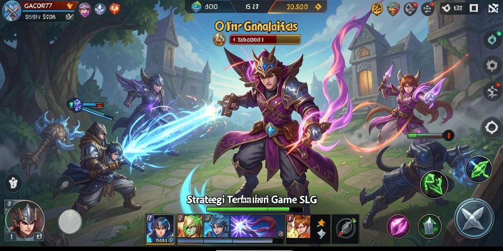 Screenshot gameplay GACOR77 menampilkan pertempuran strategis yang seru.