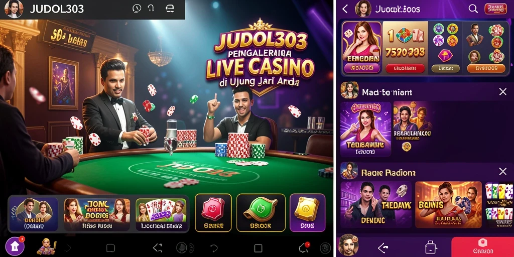 Tampilan menarik permainan Live Casino di JUDOL303 dengan dealer langsung.
