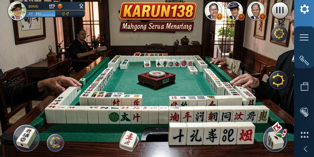 Tampilan seru dalam permainan Mahjong yang menantang.