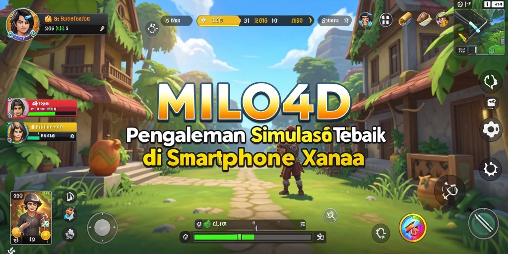 Tampilan utama gameplay <strong>MILO4D</strong> menunjukkan interaksi karakter yang dinamis.