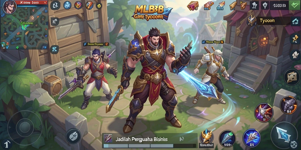 Tampilan gameplay seru dalam MLBB8 yang penuh dengan strategi bisnis.