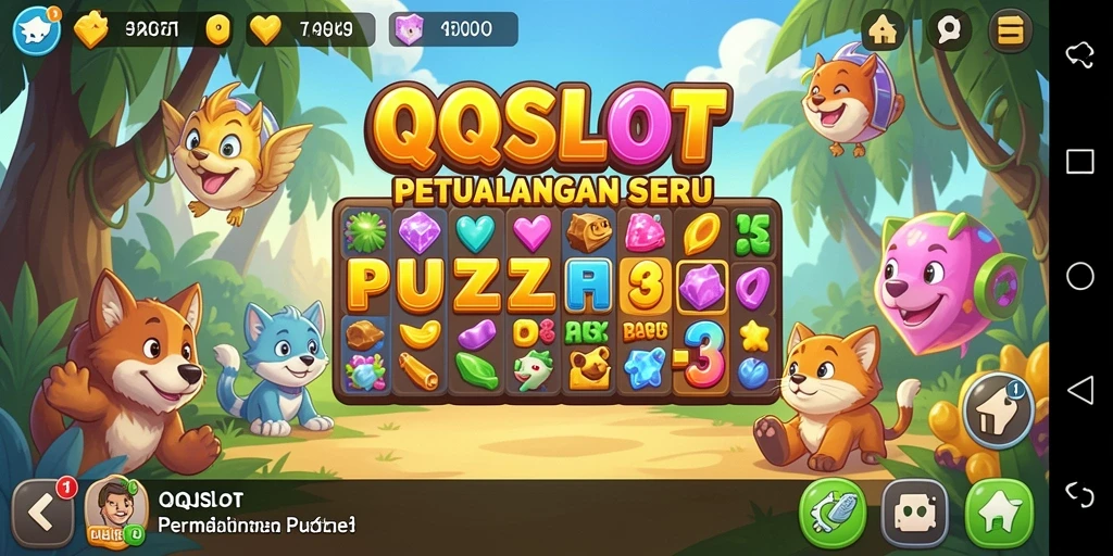 Tampilan screenshot QQSLOT dengan gameplay menarik Match-3.