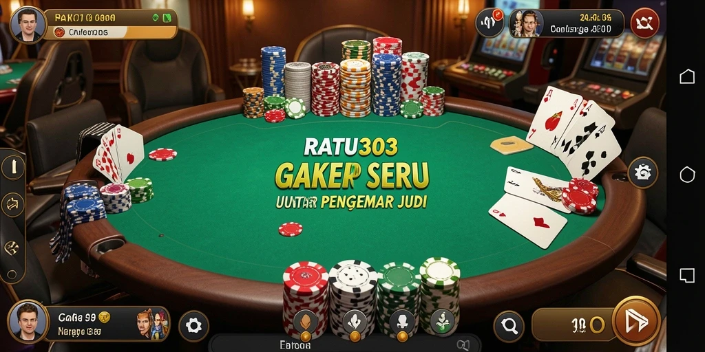Screenshot gameplay RATU303 yang menunjukkan suasana Poker yang seru.