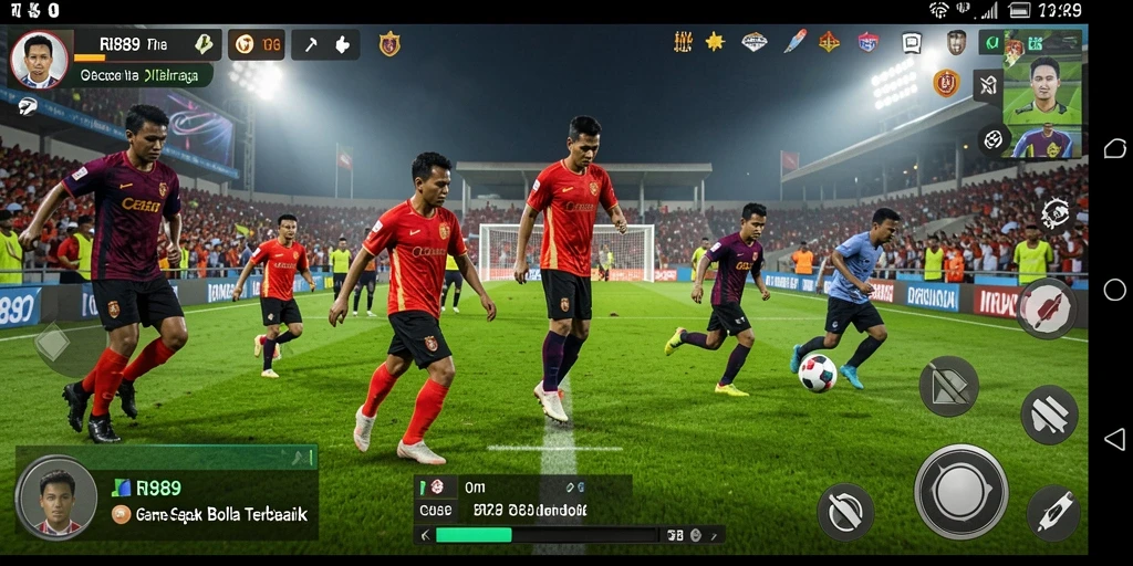 Tampilan gameplay RI889 yang menampilkan aksi sepak bola yang seru.