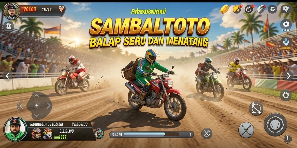 Tampilan gameplay <strong>SAMBALTOTO</strong> yang mendebarkan dalam balapan seru.