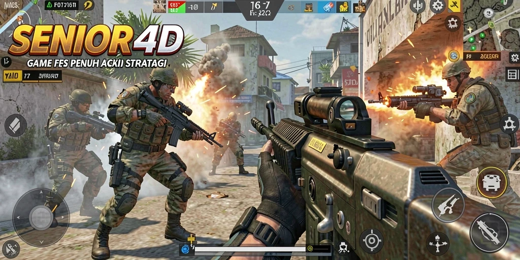 Gameplay aksi intens dan menegangkan dalam SENIOR4D.