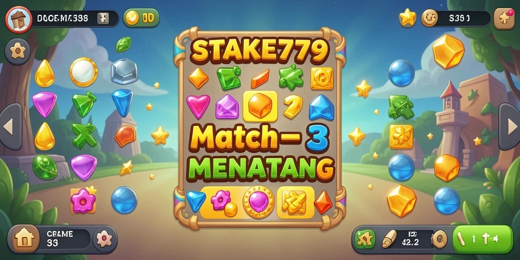 Screenshot STAKE779 menampilkan gameplay seru Match-3.