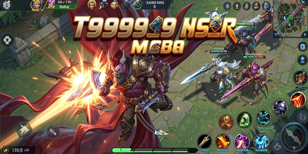 Tangkapan layar utama T9999 menampilkan aksi seru dalam pertempuran MOBA.