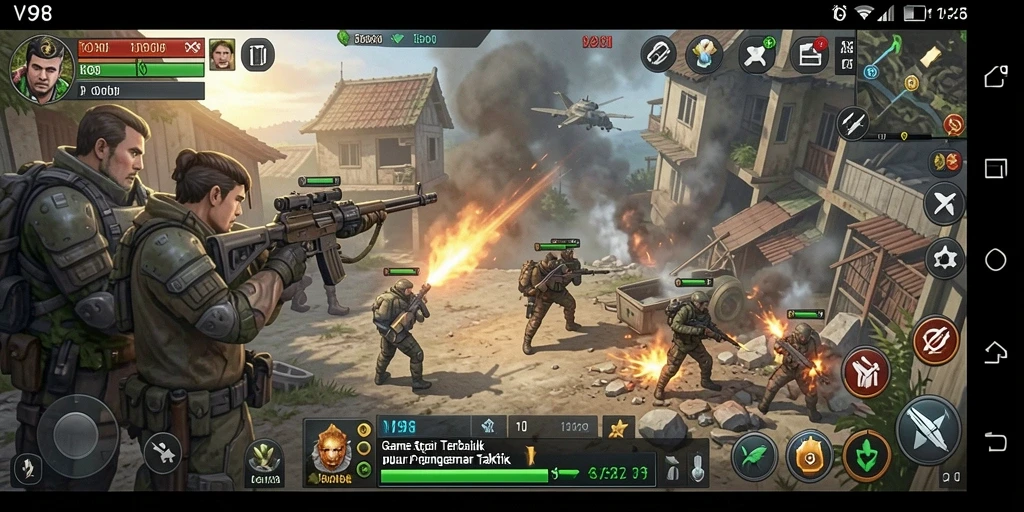 Gameplay seru dan strategis di V98 dengan berbagai karakter.