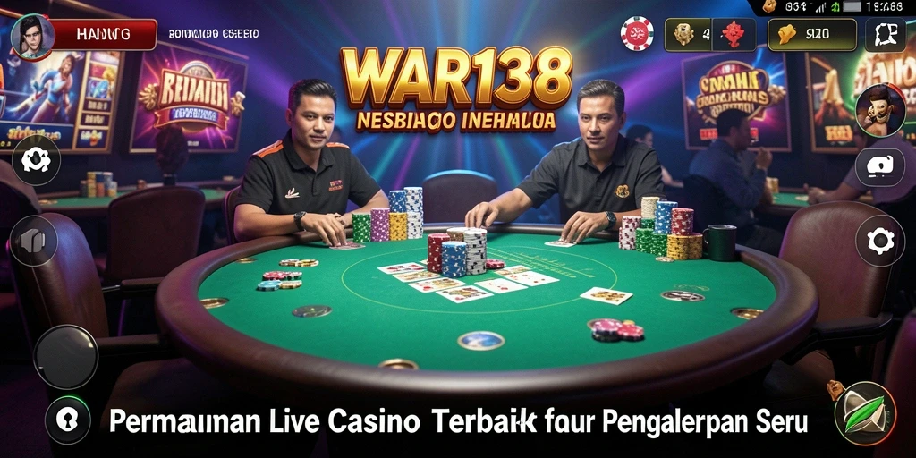 Tampilan visual gameplay Live Casino yang mendebarkan dan interaktif.